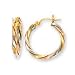 14k Tricolor Small Swirl Hoop Earrings