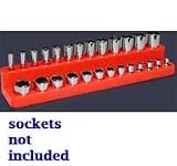 1/4 In Drive Shallow / Deep Socket Organizer w/ Magnetic Base - Rocket Red
