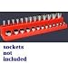 1/4 In Drive Shallow / Deep Socket Organizer w/ Magnetic Base - Rocket Red