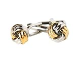 Versatile 2 Tone Gold & Silver Knot Cufflinks with Presentation Box