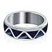 Men's 925 Sterling Silver 6mm Wide Lapis Gemstone Southwestern Style Band
