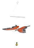 Bird Brain 5129 Glass Flapper - Orange Spotted Butterfly