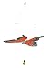 Bird Brain 5129 Glass Flapper - Orange Spotted Butterfly