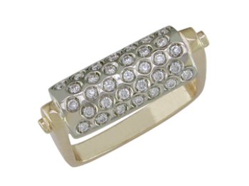 Gazal - size 8.25 14K Gold Invisible Setting Diamond Ring