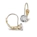 14k Yellow Gold Four Prong 5mm Cubic Zirconia Leverback Earrings