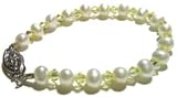 Mia Bracelet for Women featuring Freshwater Pearls and Yellow Swarovski Crystals