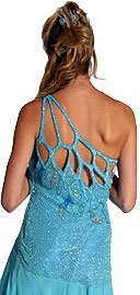 Sexy Asymmetric Turquoise Beaded Formal Dress 