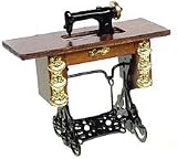 Dollhouse Miniature Sewing Machine on Table