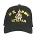ARMY - U.S. ARMY VETERANS - Military Gear - Low Profile Black Drab Cap / Baseball Cap / Hat One Size Fits All