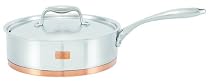 Marco Pierre White Stainless Steel with Copper Base 24 cm Saute Pan