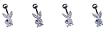 Silver Playboy bunny belly ring with Blue eye