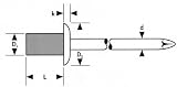 Eigenschaften   / Blindniet CAP Alu Stand Flachrdk. 4,8x11,0 Gesipa