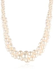 Colored Simulated Three Strand Twisted Pearl Necklace, 18"