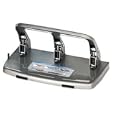CARL 63040 40-Sheet capacity hc-340 heavy-duty 3-hole steel punch, 9/32 dia., silver