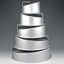 Fat Daddios Mad Dadder Round Topsy Turvy Mad Dadder Cake Pan Set, 5 Piece