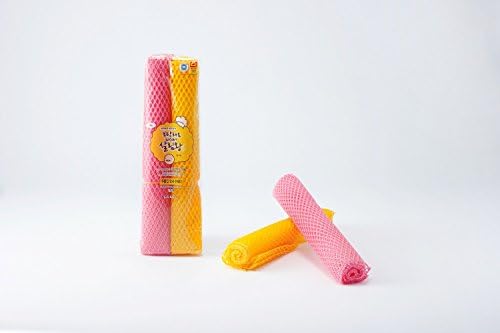 Netting Thread Scrubber, Polypropylene, Scratch-free, Pink and Yellow, Pack Size : 10 pcs Poly-Bag
