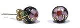 Gold Filled 8mm Pearl, Enamel & Rose Quartz Stud Earrings