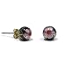Gold Filled 8mm Pearl, Enamel and Rose Quartz Stud Earrings