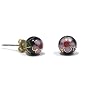 Gold Filled 8mm Pearl, Enamel & Rose Quartz Stud Earrings