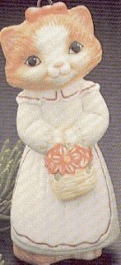 Christmas Kitty Porcelain Ornament 1989 Hallmark Ornament QX5445