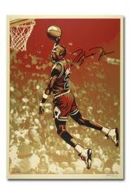 Chicago Bulls Michael Jordan, Shepard Fairey Dual-Autographed Chicago Bulls Silkscreen Print