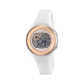 Calypso - K5570/1 - Montre Fille - Quartz Digitale - Eclairage / Chronom�tre - Bracelet Plastique Blanc
