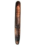 African Tribal Mask in Shades of Brown Hand Carved Wood in Indonesia, 39