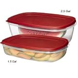 Rubbermaid 7J7700CHIL 2.5 Gallon Easy Find Lids, Rectangular - Chili Red - Case of 4