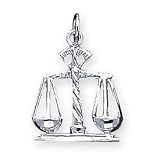 Sterling Silver Scales Of Justice Charm - JewelryWeb