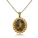 Smoky Topaz & Citrine Gemstone Yellow Gold Pendant Necklace Set