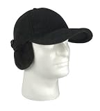 POLAR FLEECE LOW PROFILE CAP W/EARFLAPS - BLACK