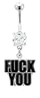 DANGLING BLACK FUCK YOU BELLY RING