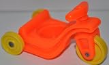 Vintage Little People Orange Tricycle with Yellow Wheels (Peg Style) - Replacement Figure - Classic Fisher Price Collectible Figures - Loose Out Of Package & Print (OOP) - Zoo Circus Ark Pet Castle