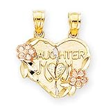 14k Two-Tone Break-Apart Mother and Daughter Pendant