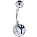 PEACE SYMBOL Logo Belly Button Ring