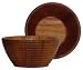 Wood Small Round Bowl 6"D x 3"H Set of 2