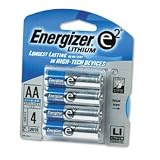 Energizer e2 Lithium Batteries, AA, 4/Pack