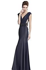 Beaded Crystal Applique Lace Crystals Chiffon/Taffeta/Tulle Wedding Party Dress 