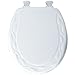 Mayfair 34EC 000 Ivy Sculptured Molded Wood Toilet Seat with Lift-Off Hinges, Round, White