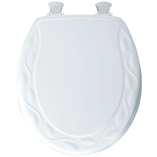 Mayfair 34EC 000 Ivy Sculptured Molded Wood Toilet Seat with Lift-Off Hinges, Round, White