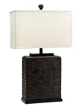29 Medieval Style Rustic Brown Table Lamp with Rectangular Box Shade