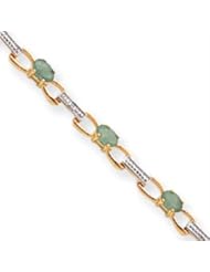 14k Gold Completed Fancy Diamond/Emerald Bracelet