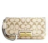 Coach Kristin Op Art Signature Capacity Wristlet Case Clutch Bag 45094 Champagne Review