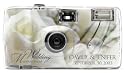 Personalized White Rose Wedding Camera - 10 Pack