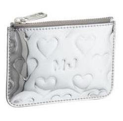 Marc By Marc Jacobs Limited Edition Heart Skinny Case Wallet Bag with Key Ring Silver