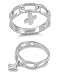 Sterling Silver Ring - Dangling Cross - 3mm Band Width - 6mm Face Height in Sizes: 5-9