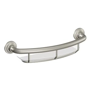LR2356DBN Moen LR2356DBN Home Care 16-Inch Grab Bar with Shelf, Brushed Nickel