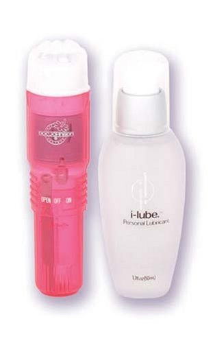 Doc Johnson i-Vibe Strawberry Pocket Rocket Vibrator and Personal i-Lubricant