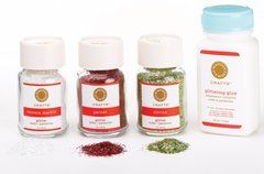Martha Stewart Crafts - Holiday - Tinsel-Cut Glitter Assortment - 3 Piece Set with Glue - Gingerbread Frost