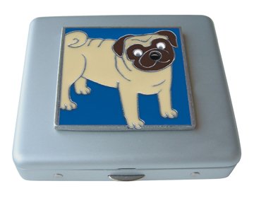 Fawn Pug Mirror Pill Box